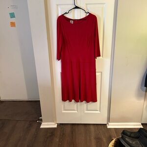 Anne Klein Elegant Red Women's Dress Size 12
No lining, 3/4 sleeves, scoop neck